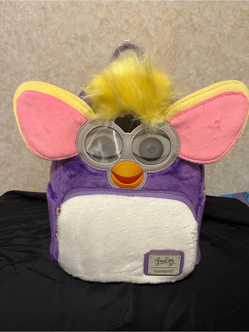 Loungefly Furby Purple Yellow Pink Plush Mini Backpack